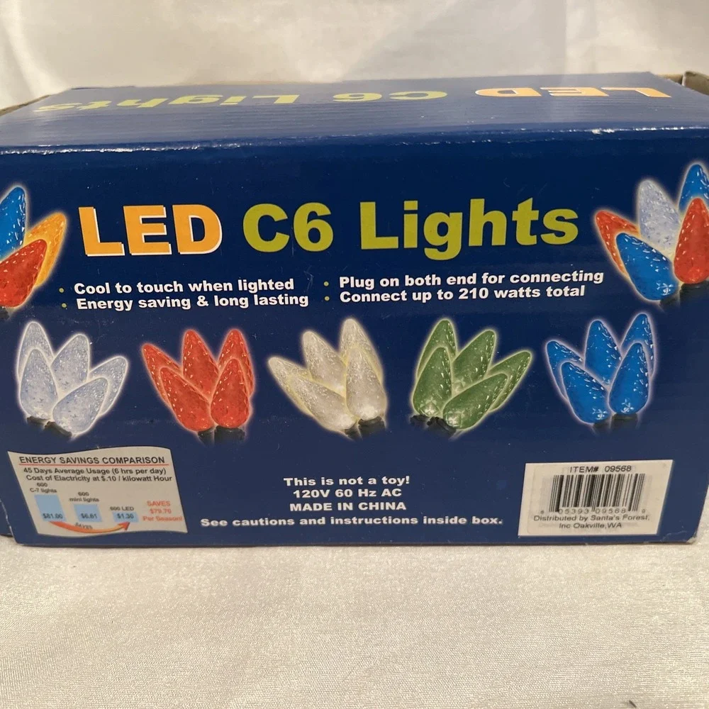 New - String‎ 100 LED Mini Clear Pine Cone Christmas Lights Santa's Forest 33ft